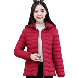 Women's Trench Coats Women Autumn Winter Jacket Lady Regular Cotton Padded Coat Solid Casula Parkas Hooded Puffer Female Clothes Outerwear