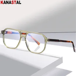 Sunglasses Blue Light Blocking Glasses Men's Double Beam Plate Computer Eyewear Women Anti Ray Prescription Myopia Big Eyeglasses Frame