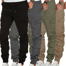 Mens Joggers Elasticated Waist Work Pants Chino Trousers Mens Casual Style Cargo Joggers Pants Bottoms UK285M