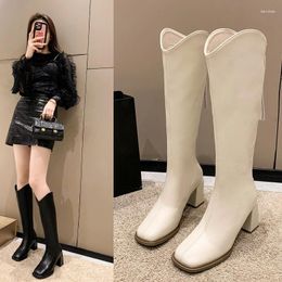 Boots Plus Size 35-40 Women Zipper Thick High Heels Simple Autumn Winter Knee Botas