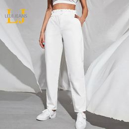 Women's Jeans Plus Size Jeans for Women White Curve Jeans 120kgs Women Elastic Waist High Waist Harem Lady Pants Black 8XL 175CMS Mom Jeans 231016