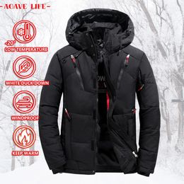 Men's Down Parkas White Duck Jacket Winter Warm Hooded Thick Puffer Coat Male Casual High Quality Overcoat Thermal Parka Men Outerwear 231017