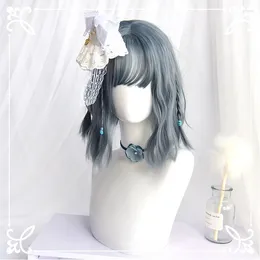 Party Supplies Daily Soft Girl Multi-color Smog Blue Water Corrugated Curly Hair Harajuku Cute Light Olita Wig Short