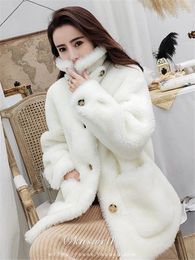 Women's Fur Coat Women 2023 Winter Fashion Long Stand Collar Thick Faux Jacket Warmth Clothing