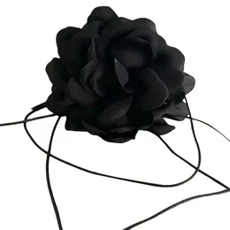 Choker Vintage Romantic Flower Necklace 3D Fabric Modelling For Women Girls Decorations