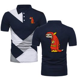 Polo Shirts Harajuku Mens TShirts The Flash Super Hero Red Sloth Top Tees Military Short Sleeve Jersey Contrast Colour Polo