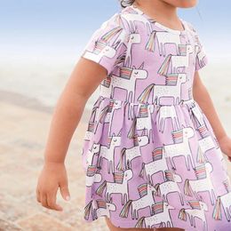 Girl's Dresses Little maven Children's Dress Summer Cotton Giraffe Casual Clothes Comfort for Kids 2-7 years 231016