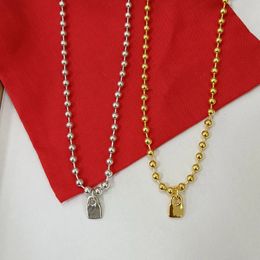 Pendant Necklaces Sales European and American Original Fashion Electroplating 925 Silver Beads Long Necklace 14 K Gold Luxury Jewellery Gift 231017
