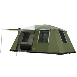 Tents and Shelters Ultralarge 2sleeping Rooms 1hall Camping Tent 6 12Persons Double Layers Waterproof Windproof Outdoor Party Family Tourist Gazebo 231017