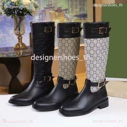 Designer Boots Fashion Women Boot knee Boots Letter Ankle Boot Women Classi Shoes Fashion Winter Leather Boots Coarse Heel Women Shoes