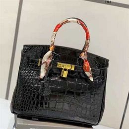Crocodile Handbag Tote Designer Handbags Pattern Platinum Bag Leather Womens Fashion Contrast Colour Versatile Atmosphere Portable Have Logo