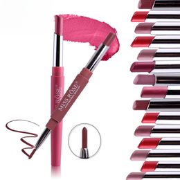 Double-ended Lipstick Pen Multi-function Lipstick Pen Lip Liner Colour Lasting Lipstick Cosmetics Maquillajes