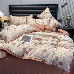 Bedding Sets Beddings Class A Double Yarn Bed Four-piece Summer Wash Cotton Sheet Quilt Cover Dormitory Single Comforter