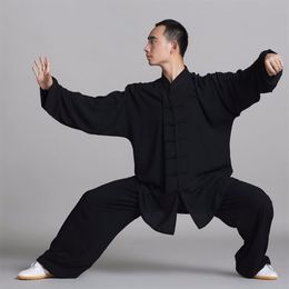 Unisex cotton silk Wushu Fighting Traditional Chinese Clothing KungFu Uniform Suit Uniforms Tai Chi Morning Exercise Performance W279l