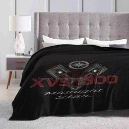 Blankets Midnight Star Xvs 1300 Pistons Selling Custom Print Flannel Soft Blanket Stratoliner Xv1900 Xvs1300 Xvs950