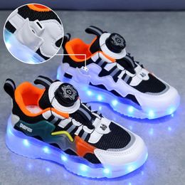 Boots Children Glowing Sneakers Fashion Kids Led Shoes for Girls Usb Charging Outdoor Sport Footwear Boys Luminous 231017