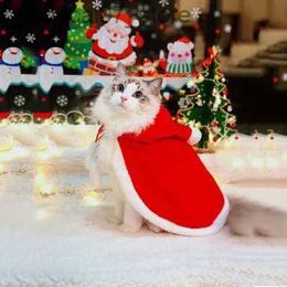 Cat Costumes Puppy Dog Cat Clothes Cape Headdress Cloak Christmas Pet Clothes Cosplay Disguise New Year Suit For Dog Cat Halloween Costume YQ231017
