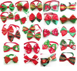 Dog Apparel 50/100pcs Christmas Bow Ties Mix Styles Cat Neckties Bowties Collar Pet Grooming Accessories