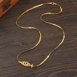 Chains Fish 24k Gold Colour Fill Necklace For ChristianMen Women Girl Bracelet Fashion High Quality Chain Habesha Wedding Party Gift