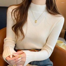 Women's Sweaters Knitting Pullover Sweater Women Solid Basic Top Turtlneck Long Sleeve Casual Slim Korean Fashion Simple Clothes