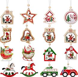 Factory Outlet 32 wooden Christmas decorations Christmas tree decorations Christmas tree decorations Home decor