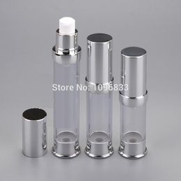 20ML Silver Airless Pump Bottle, Lotion Vacuum Cosmetic Essence Bottles, Packing bottles, 40pcs/Lot Jktiu Exaau