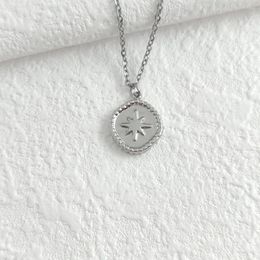 Pendant Necklaces Delicate Round Polished Coin Necklace For Women Sun Embossed Pattern Adjustable Long Chains Choker Jewellery Gifts