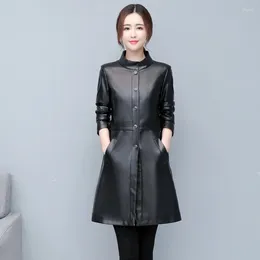 Women's Leather 2023 Sheepskin Coat Jacket For Women Plus Size Long Sleeve Jackets