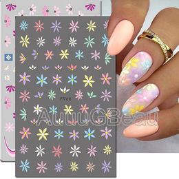 Stickers Decals Nail Art 3d Candy Colors Little Petals Florals Daisy Flowers Back Glue Decoration For Tips Beauty 231017
