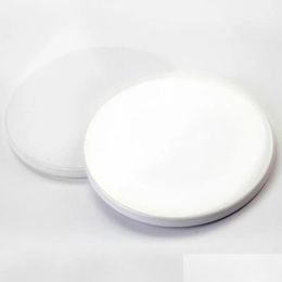 Mats Pads 9Cm Sublimation Blank Ceramic Coaster White Coasters Heat Transfer Printing Custom Cup Mat Pad Thermal Drop Delivery Hom Dhzwe