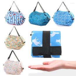 Storage Bags 1 Pc Washable Folding Shopping Bag Tote Pouch Eco-Friendly One Shoulder Handbag Large Reusable Travel Organizer