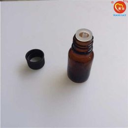 10ml Mini Amber Glass Bottles with Leakproof Stopper Liquid Jars Essential Oil 24pcs/lotgood qty Bxoqb