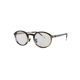 Sunglasses Light Strong Flexible Titanium Metal Oval Round Layered Thin Horn Optical Reading Glasses Eyewear Eyeglasses Frame