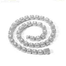 Custom Hip Hop Jewellery 6mm spring buckle Fashion tennis Chain 925 silver Moissanite diamond tennis necklace bracelet