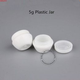 Promotion 50pcs/lot 5g Plastic Facial Cream Jar Empty Women Cosmetic 5ml Mini White Lid Pot 1/6OZ Small Eyeshadow Refillable Pothigh qt Wdwk