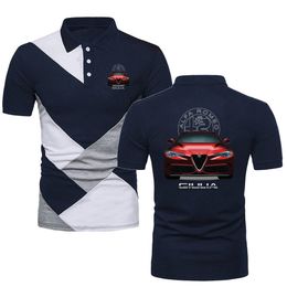 Polo Shirts Men's TShirts Alfa Romeo Giulia Top Tees Military Style Jersey Topshirts 3D Printed Car Gym Contrast Color Polo