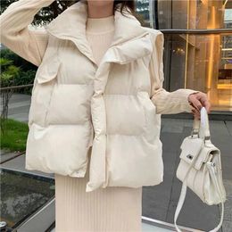 Women's Trench Coats Autumn Casual Elegant Outerwear Quilted Large Size Cotton Padded Sleeveless Parkas Jacket Vest For Woman Puffer Vests