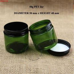 100pcs/lot Plastic 50g PET Cream Jar Refillable Bottle 50ml Women Cosmetic Container 5/3OZ Packaging with Aluminium Caphigh qty Nbgxc Oaels