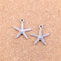98pcs Antique Silver Bronze Plated starfish Charms Pendant DIY Necklace Bracelet Bangle Findings 20 18mm311H