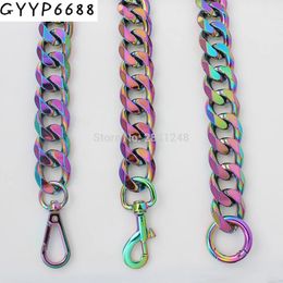 Bag Parts Accessories Rainbow 22mm thick Aluminum chain Light weight bags strap bag parts DIY handles easy matching Accessory Handbag Straps Bag 231017