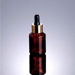 300pcs 30ml Amber Glass Dropper Bottle Refillable Tea Tree Oil Essential Aromatherapy Perfume Container Liquid Pipette Ruker