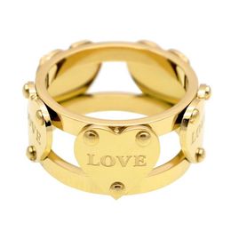 Original design great quality screw Heart Love Women Band rings hollow Hearts fashion lady jewelry290L