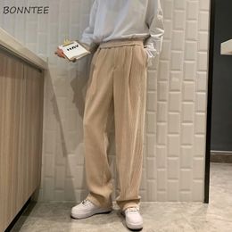 Men's Pants Pants Men Autumn Winter Thick Corduroy Casual Straight Loose Baggy Solid American Retro Simple Warm Fashion S-3XL Male Students 231017