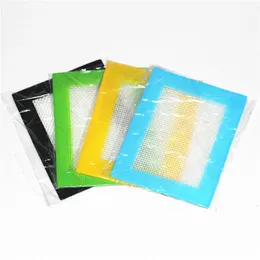 Silicone Mats Non-Stick Silicone Pads Dry Herb Mat 11cm*8.5cm FDA Baking Mat Dabber Sheets Jars Dabber Pad Green Blue Yellow DHL