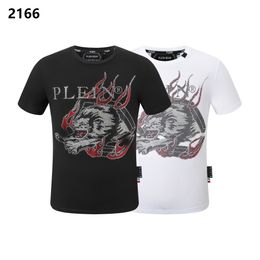 PLEIN BEAR T SHIRT Mens Designer Tshirts Brand Clothing Rhinestone PP Skulls Men T-SHIRT ROUND NECK SS SKULL Hip Hop Tshirt Top Tees 16677