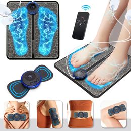 Foot Massager Electric EMS Accessories Pulse Muscle Stimulator Foldable Massage Pad Relief Pain Relax Support Drop 231017