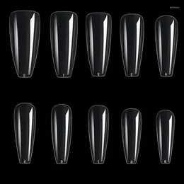 False Nails Q1QD Tips Full Cover French Style Acrylic Artificial Tip Manicures 10 Sizes For Nail Art Salons And Home DIY