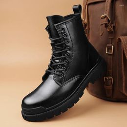 Genuine Classic Men's Leather Stylish Wearable Boots 742 2024 High Quality Desert Tactical Military Lace-up Male Top Shoe 907