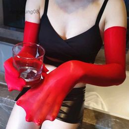 Fingerless Gloves Sexy Temptation Fun Female Elastic Full Finger Stockings Mitten Summer Thin Breathable Long Sunscreen Silk Lace Driving Glove L9L231017
