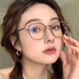 Sunglasses Korean Trend TR90 Polygonal Rice Nail Eyeglass Frame 2023 Women's Small Square Anti Blue Light Glasses Whosale